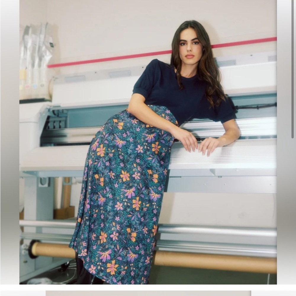 NWT Current Air Contrast Knit Midi Dress M